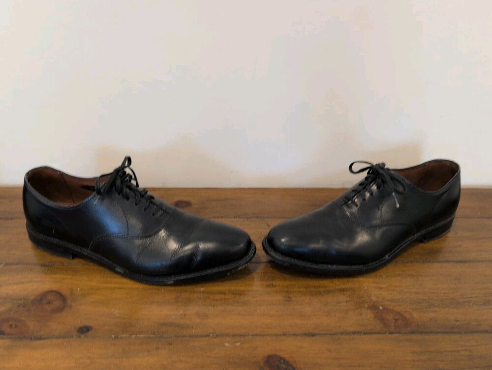 Allen Edmonds "CARLYLE" Leather Plain Toe Oxfords 9.5 D Black